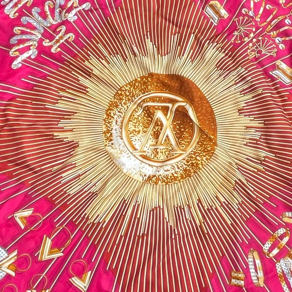 Louis Vuitton carre vendome rouge scarf - Picture 4 of 5